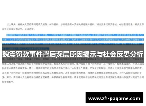 魏震罚款事件背后深层原因揭示与社会反思分析